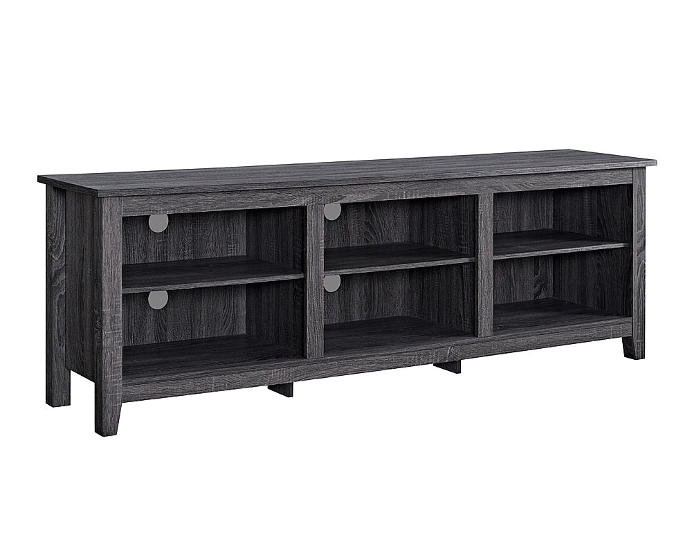 Walker Edison - Modern Open 6 Cubby Storage TV Stand for TVs up to 78" - Charcoal_1