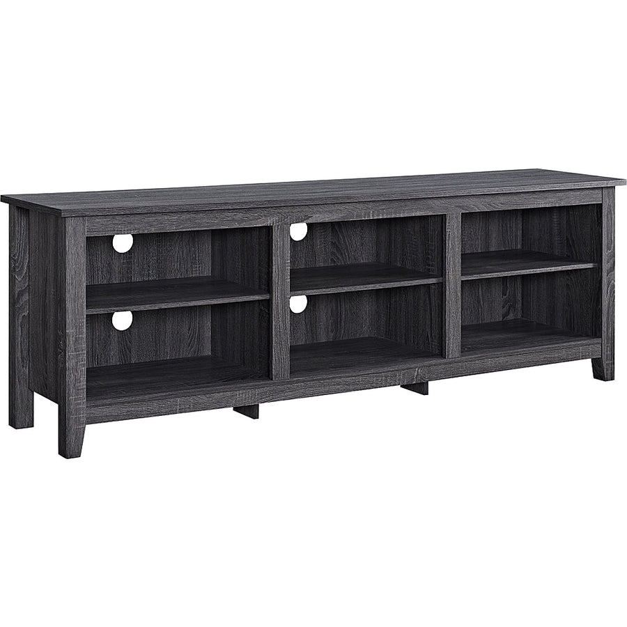 Walker Edison - Modern Open 6 Cubby Storage TV Stand for TVs up to 78" - Charcoal_0