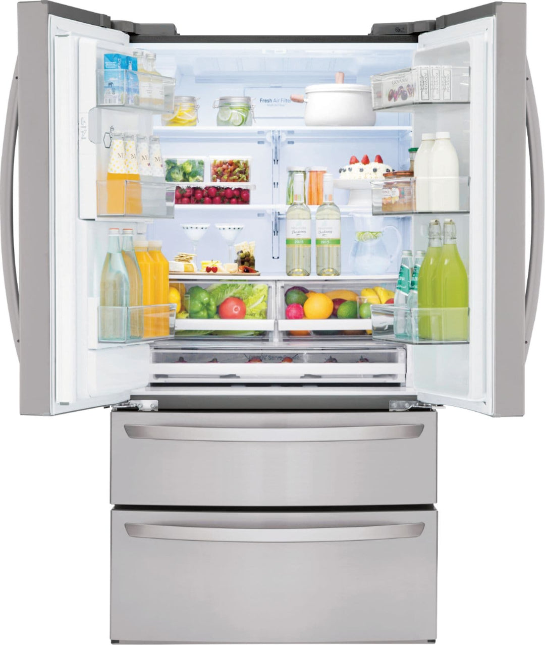LG - 27.8 Cu. Ft. 4-Door French Door Smart Refrigerator with Smart Cooling System - Stainless steel_14