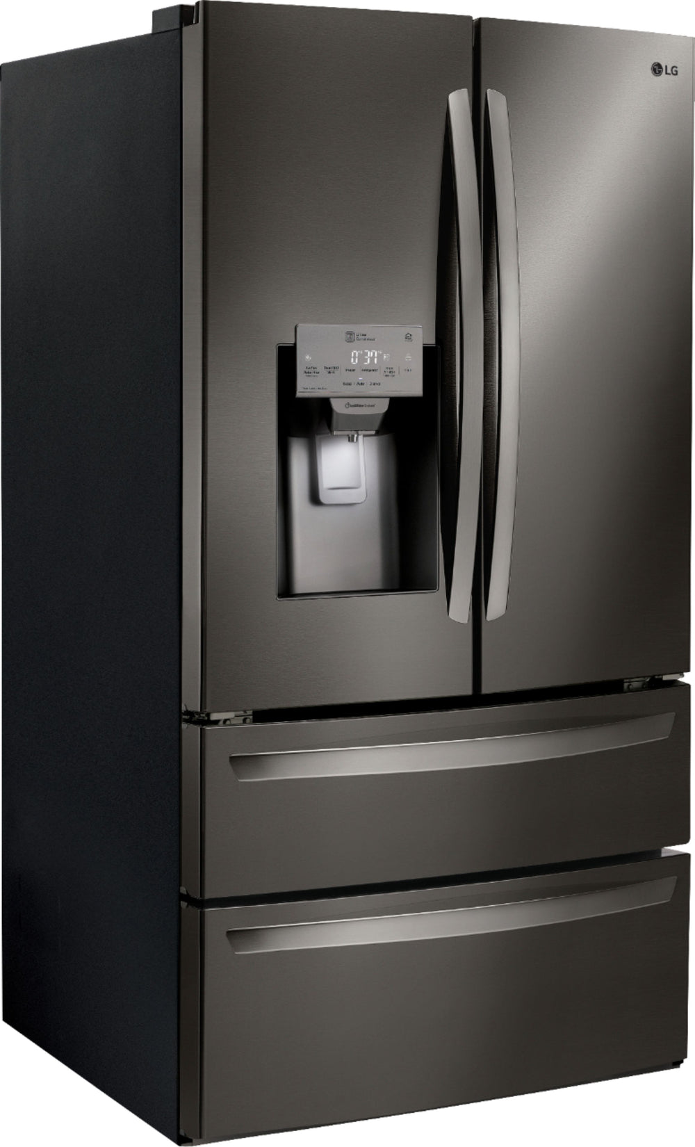 LG - 27.8 Cu. Ft. 4-Door French Door Smart Refrigerator with Smart Cooling System - Black stainless steel_1