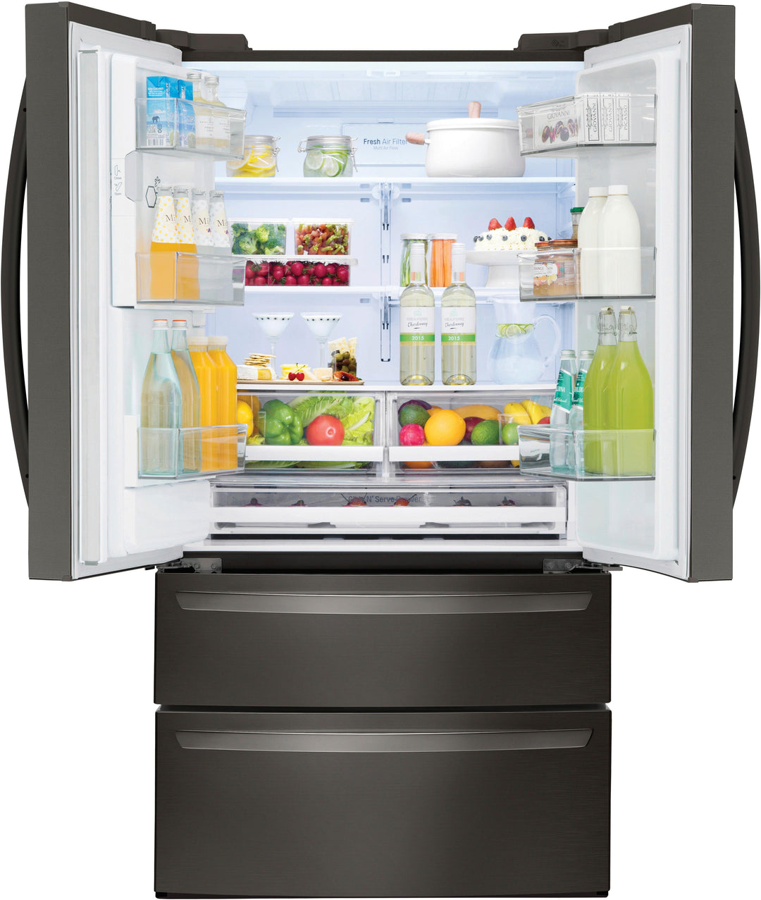 LG - 27.8 Cu. Ft. 4-Door French Door Smart Refrigerator with Smart Cooling System - Black stainless steel_21