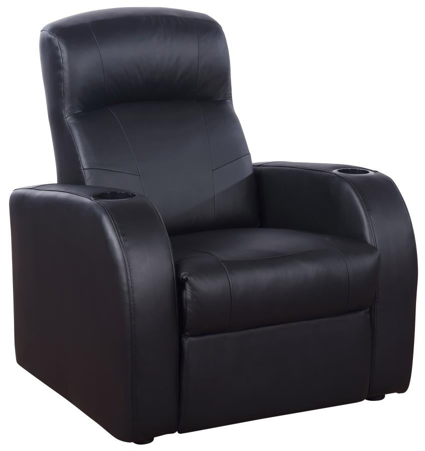 Cyrus Upholstered Recliner Living Room Set Black_1