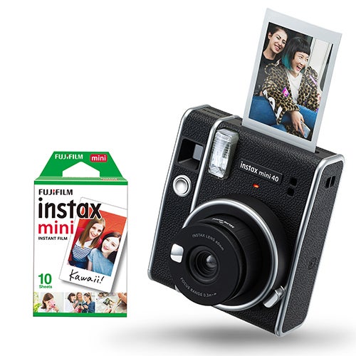 Instax Mini 40 Instant Camera w/ 10 Count Film Black_0