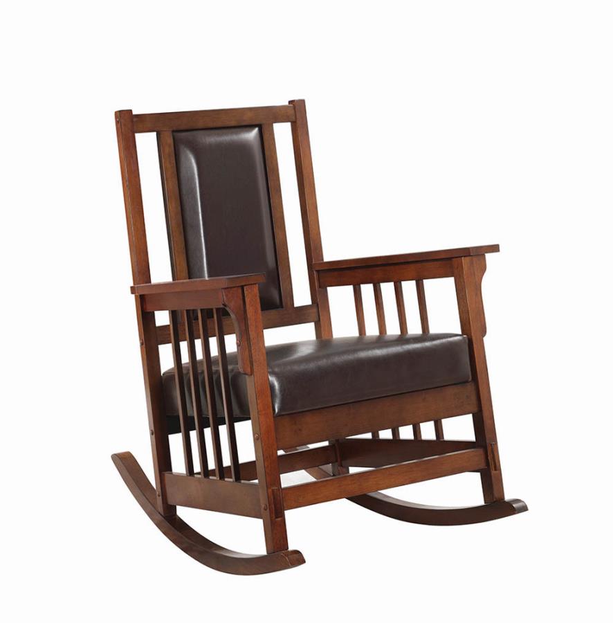 Upholstered Rocking Chair Tobacco and Dark Brown_7