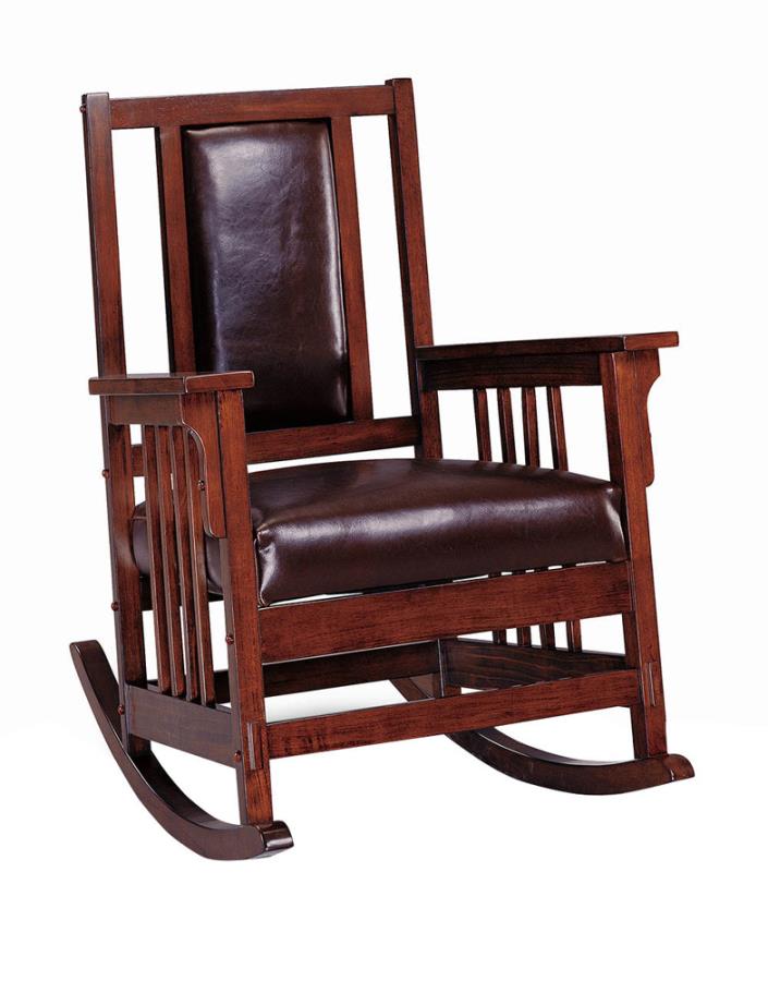 Upholstered Rocking Chair Tobacco and Dark Brown_1