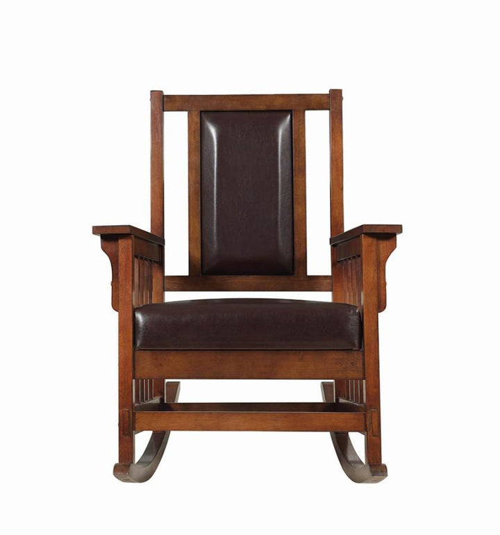 Upholstered Rocking Chair Tobacco and Dark Brown_2