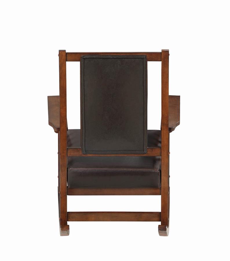 Upholstered Rocking Chair Tobacco and Dark Brown_4