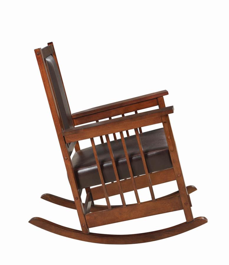 Upholstered Rocking Chair Tobacco and Dark Brown_5