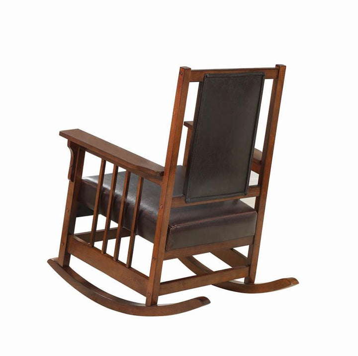 Upholstered Rocking Chair Tobacco and Dark Brown_6