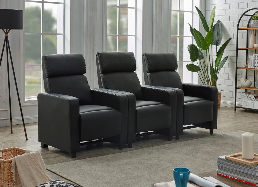 Toohey Upholstered Tufted Recliner Living Room Set Black_0