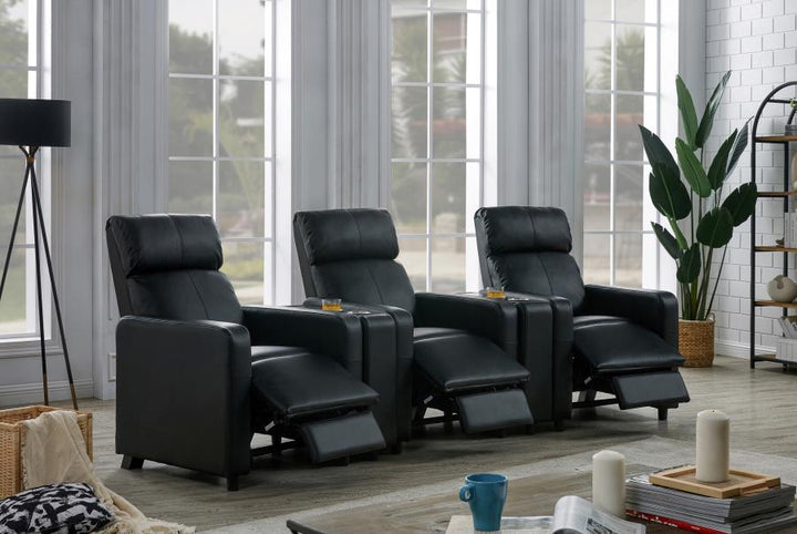 Toohey Home Theater Push Back Recliner Black_2