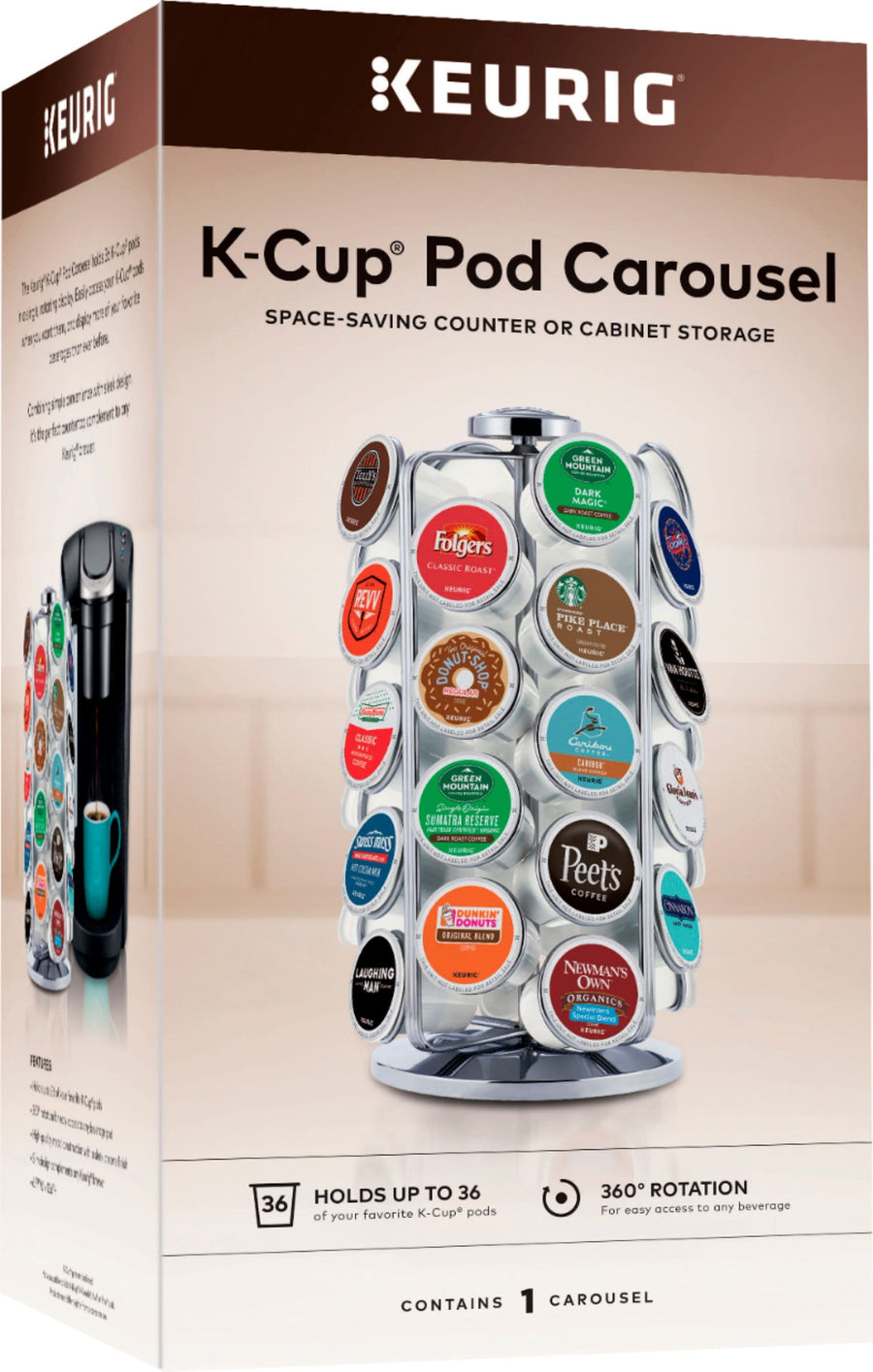 Keurig - K-Cup Pod Carousel - 36ct Capacity - Chrome_0