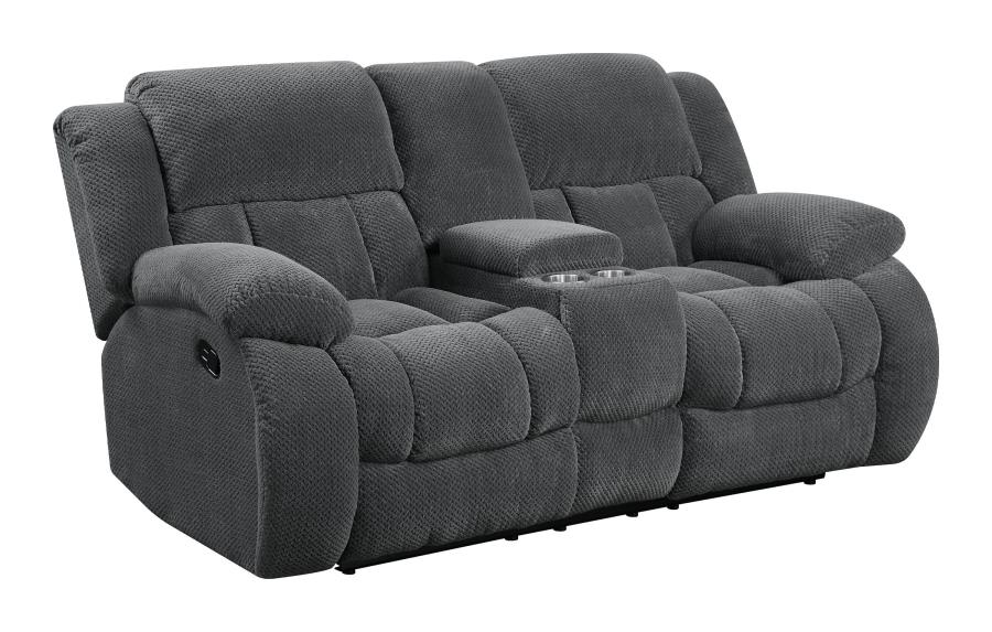 Weissman Motion Loveseat with Console Charcoal_0