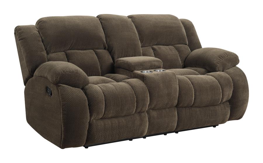 Weissman Motion Loveseat with Console Chocolate_0