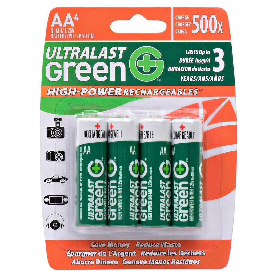 UltraLast Green - High-Power Rechargeables™ Rechargeable AA Batteries (4-Pack)_0
