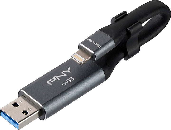 PNY - 64GB Duo Link iOS USB 3.0 OTG Flash Drive for iOS Devices and Computers - Mobile Storage for Photos, Videos, & More_0