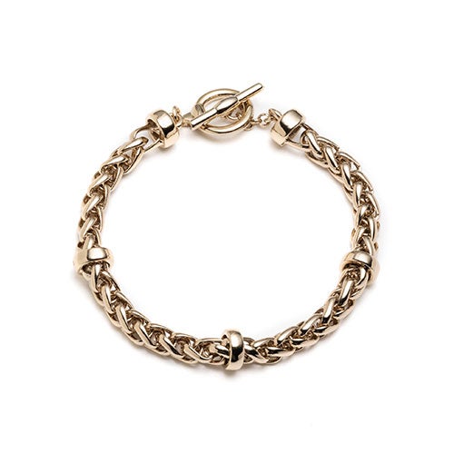 Gold Braided Chain Bracelet_0