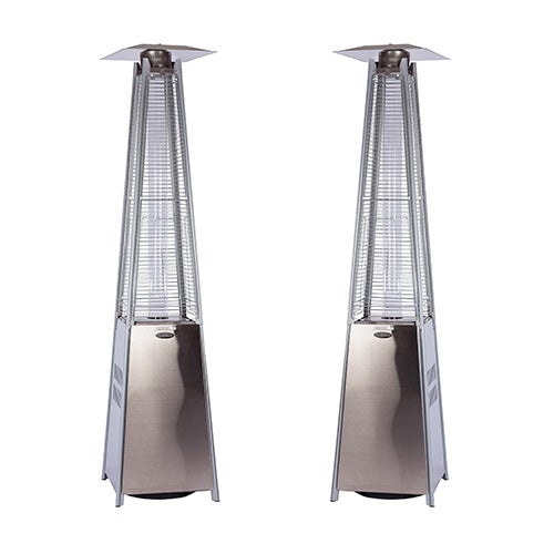 Stainless Steel Pyramid Flame Patio Heater Set of 2_0