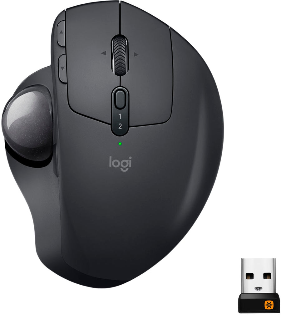 Logitech - MX ERGO Plus Wireless Trackball Mouse with Ergonomic design - Graphite_0