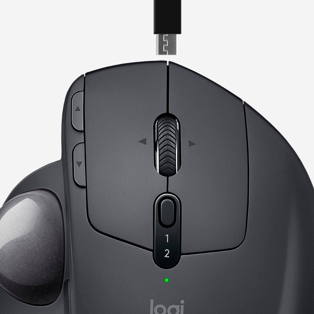 Logitech - MX ERGO Plus Wireless Trackball Mouse with Ergonomic design - Graphite_3