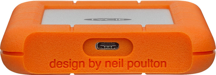 LaCie - Rugged 2TB External USB-C, USB 3.1 Gen 1 Portable Hard Drive - Orange/Silver_2