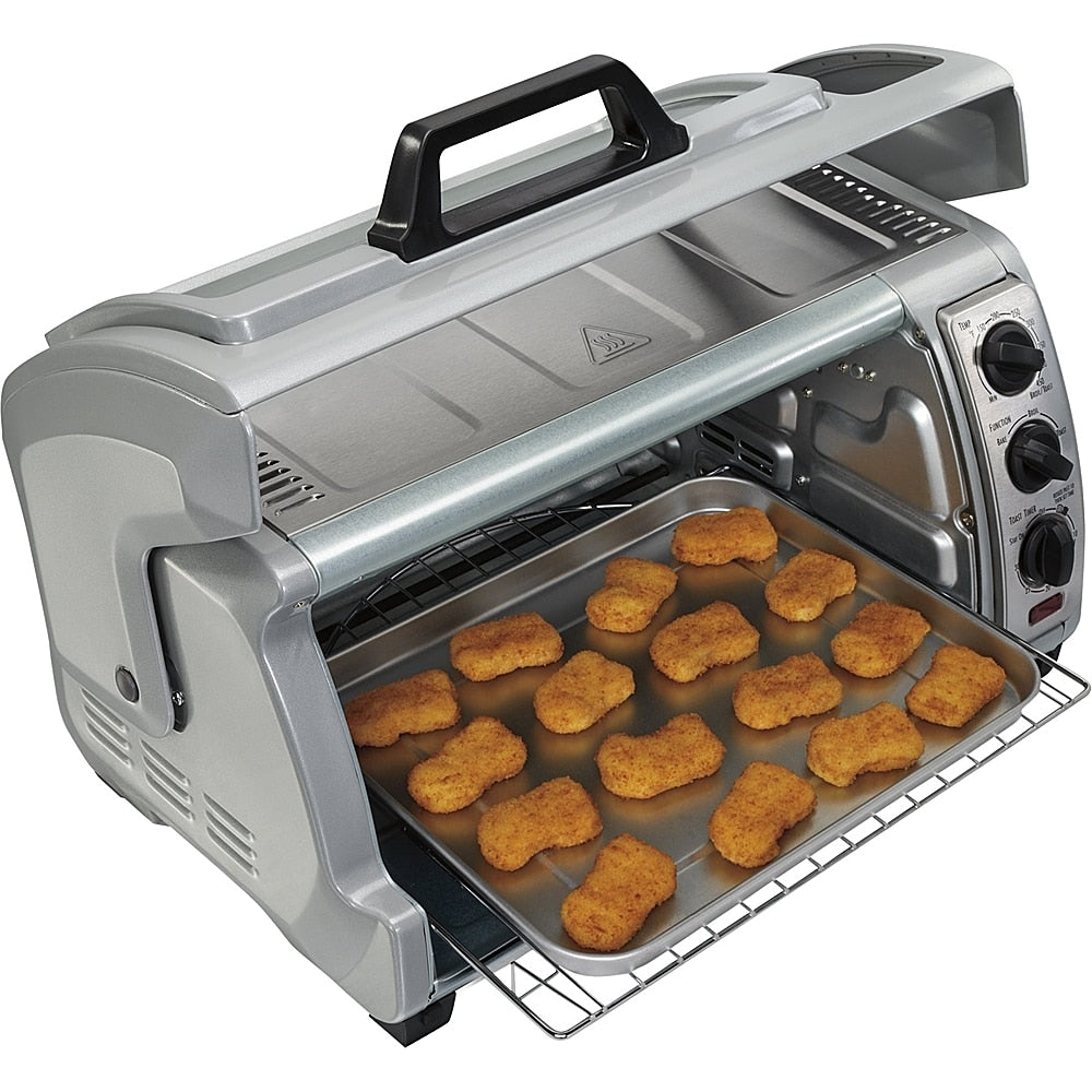 Hamilton Beach - Easy Reach Toaster Oven with Roll-Top Door - Silver_1