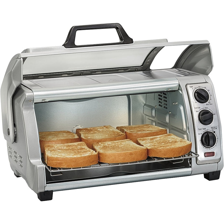 Hamilton Beach - Easy Reach Toaster Oven with Roll-Top Door - Silver_3