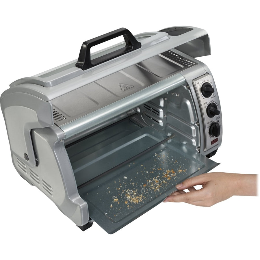 Hamilton Beach - Easy Reach Toaster Oven with Roll-Top Door - Silver_0