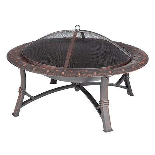 Roman Round Steel Fire Pit Brushed Bronze_0