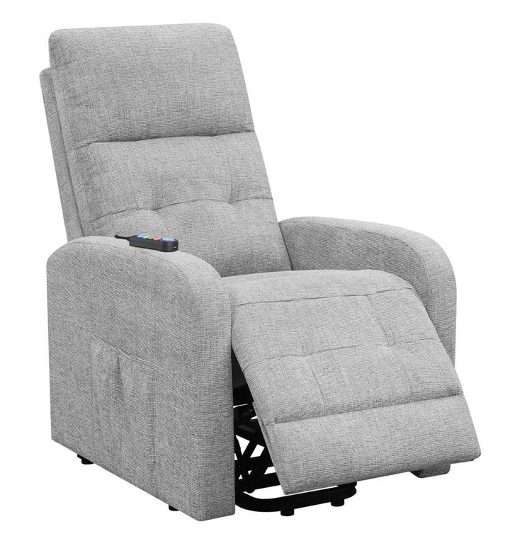 Tufted Upholstered Power Lift Recliner Grey_10