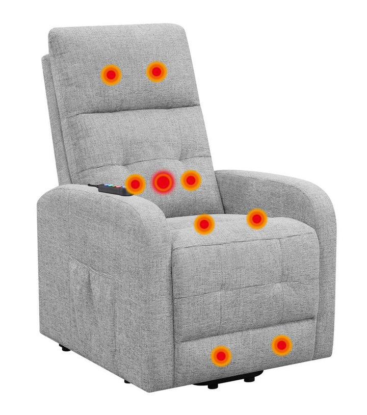 Tufted Upholstered Power Lift Recliner Grey_11