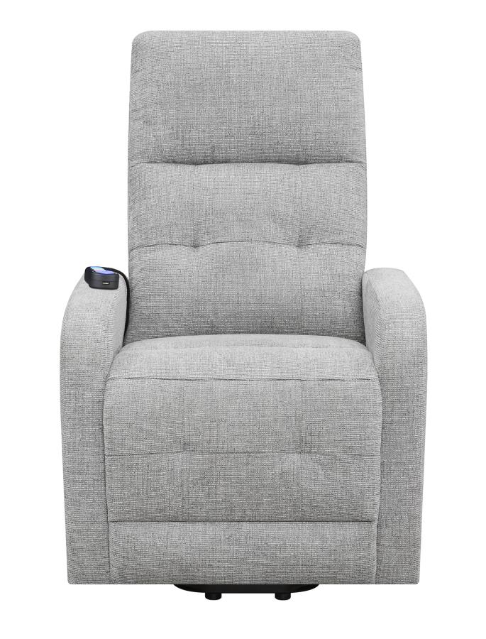 Tufted Upholstered Power Lift Recliner Grey_12