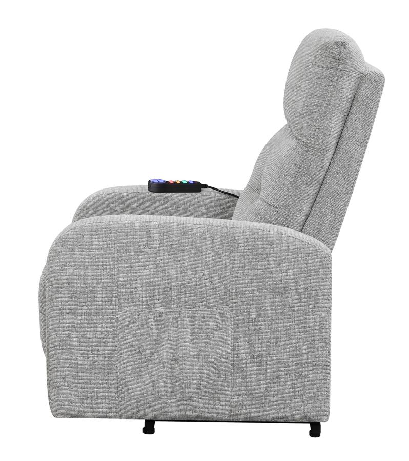 Tufted Upholstered Power Lift Recliner Grey_13