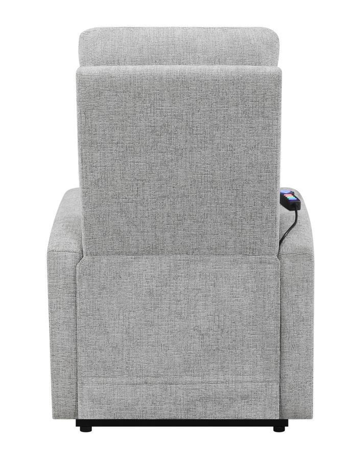 Tufted Upholstered Power Lift Recliner Grey_2