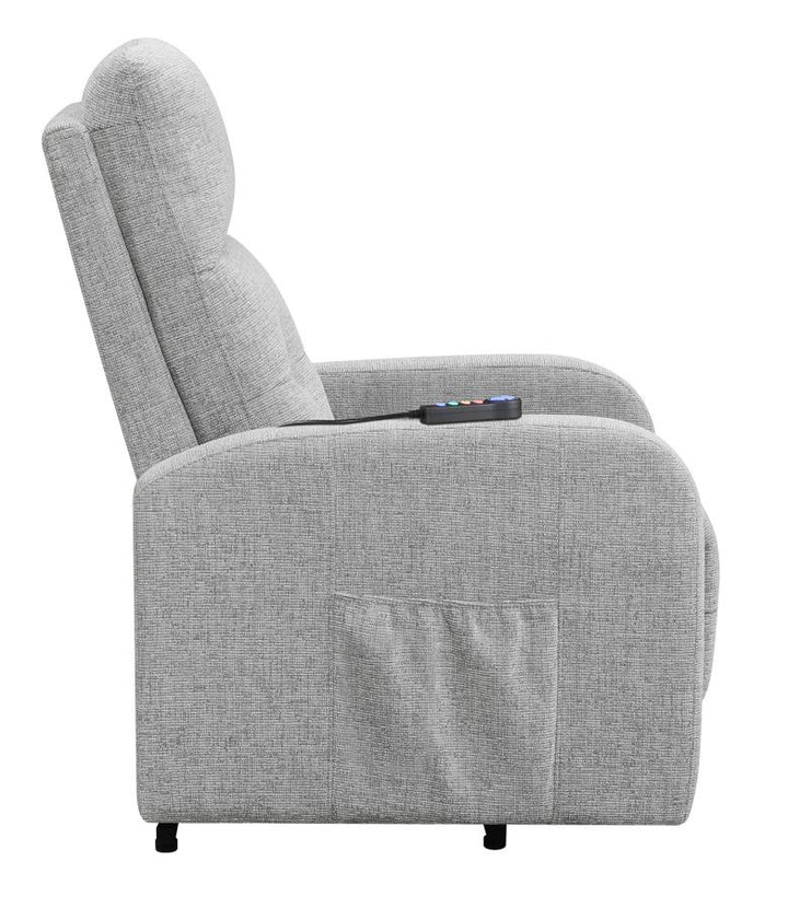 Tufted Upholstered Power Lift Recliner Grey_3