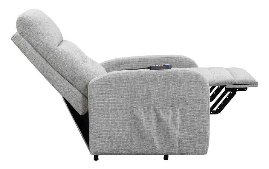Tufted Upholstered Power Lift Recliner Grey_4