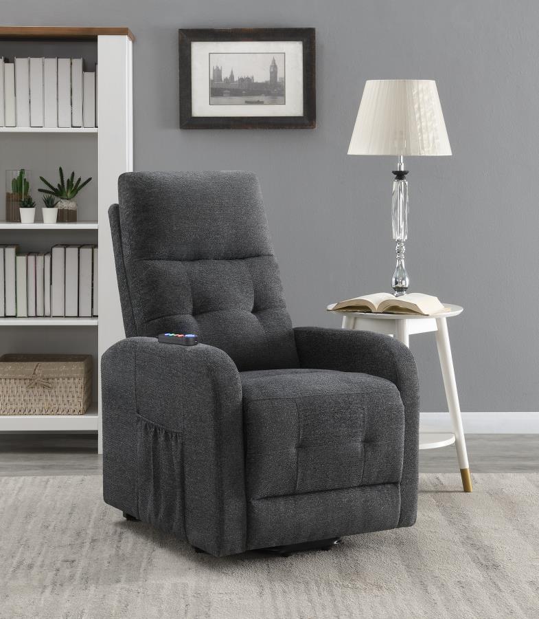 Tufted Upholstered Power Lift Recliner Charcoal_1