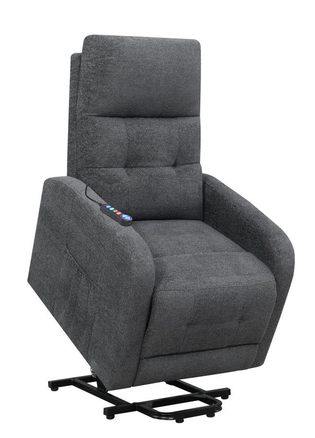 Tufted Upholstered Power Lift Recliner Charcoal_8