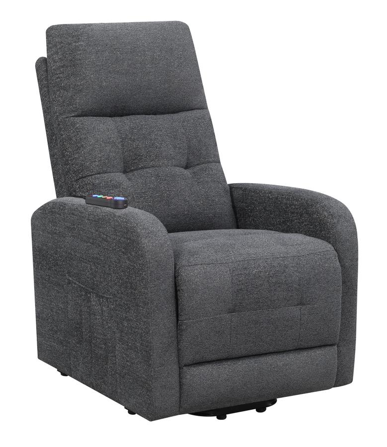 Tufted Upholstered Power Lift Recliner Charcoal_9