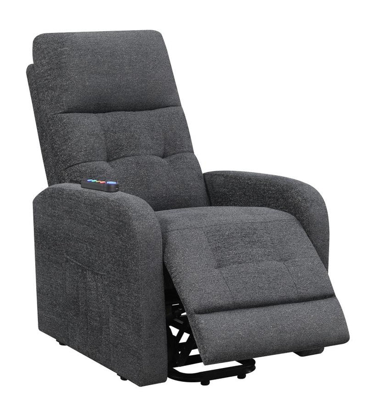Tufted Upholstered Power Lift Recliner Charcoal_10