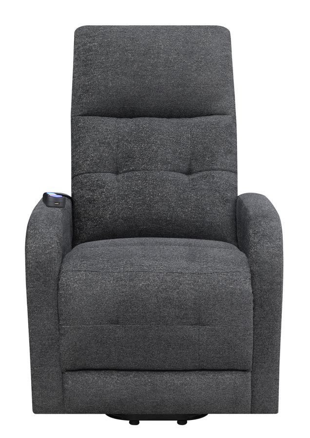 Tufted Upholstered Power Lift Recliner Charcoal_12