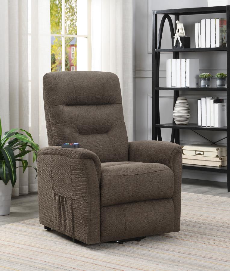 Power Lift Recliner with Storage Pocket Brown_1