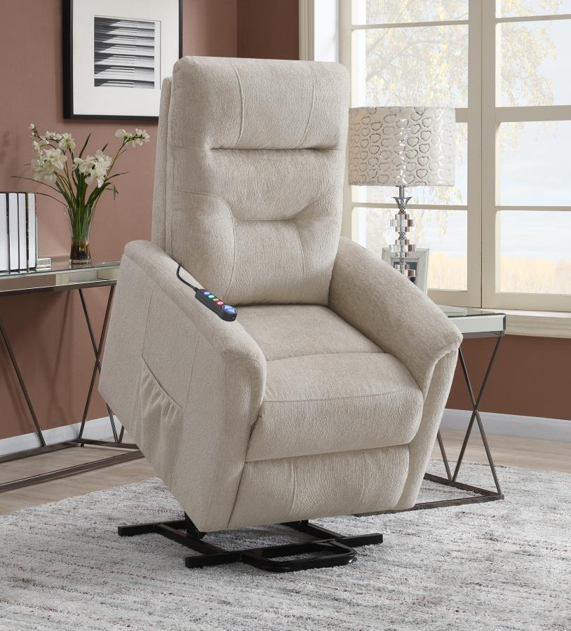 Power Lift Recliner with Storage Pocket Beige_0