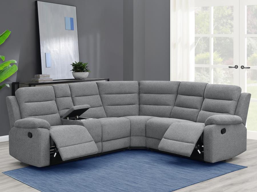 David 3-piece Upholstered Motion Sectional with Pillow Arms Smoke_1