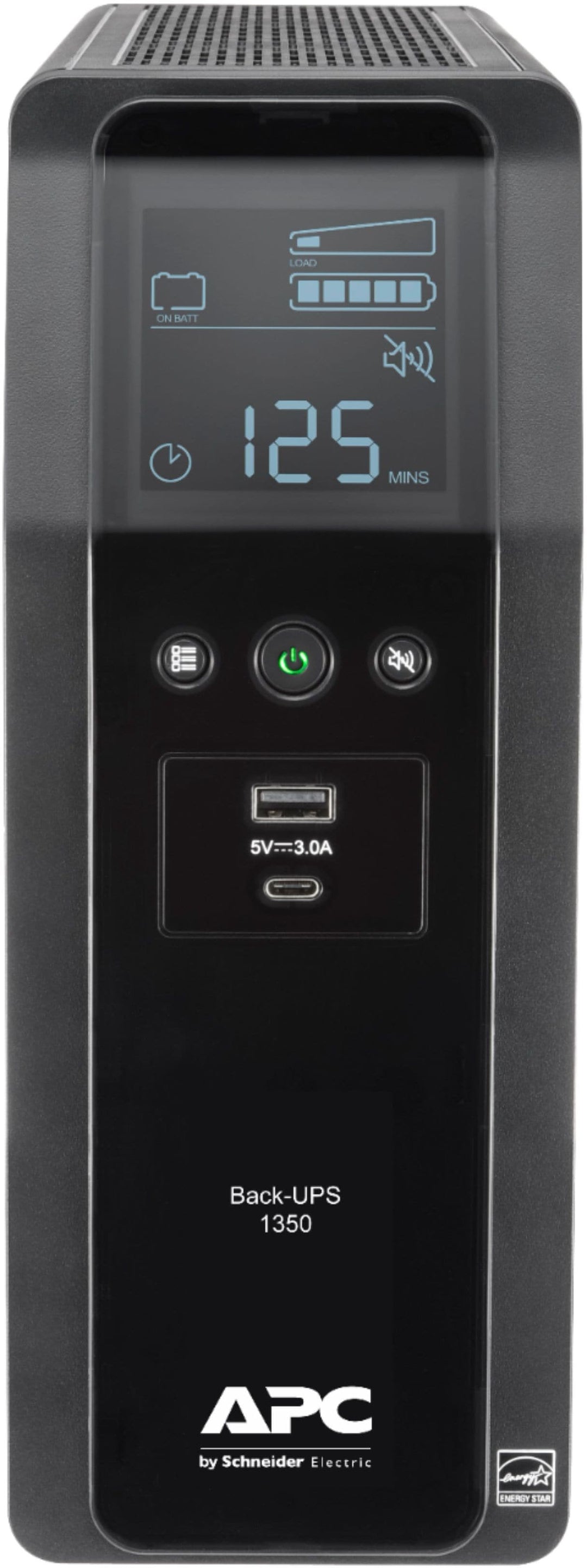 APC - Back-UPS Pro 1350VA 10-Outlet/2-USB Battery Back-Up and Surge Protector - Black_1