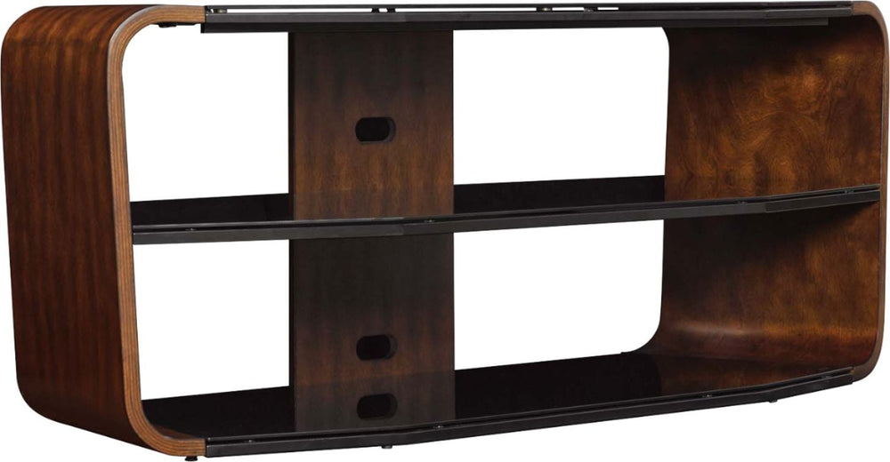 Twin Star Home - Twin Star Home® TV Stand for TVs up to 60” with Black Glass - Meridian Cherry_1