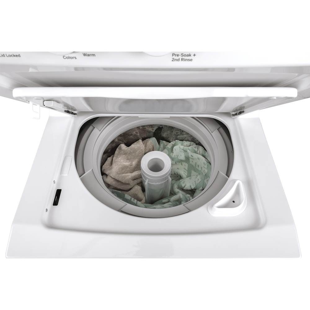 GE - 2.3 Cu. Ft. Top Load Washer and 4.4 Cu. Ft. Electric Dryer Laundry Center - White on white_3