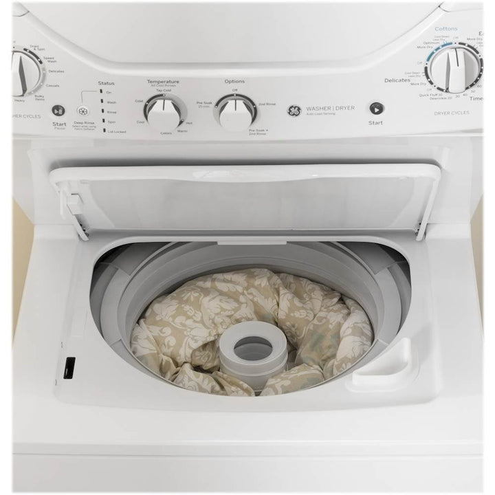 GE - 2.3 Cu. Ft. Top Load Washer and 4.4 Cu. Ft. Electric Dryer Laundry Center - White on white_13
