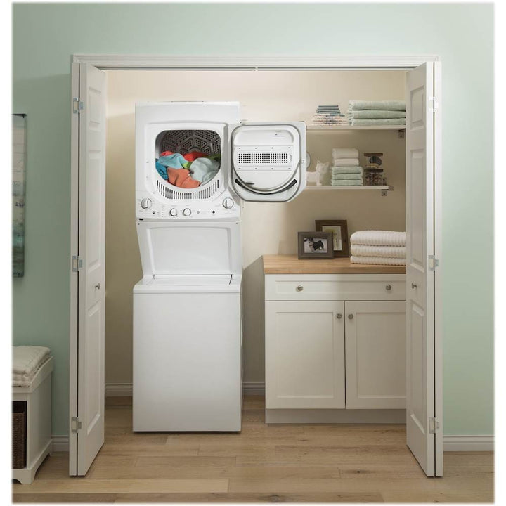 GE - 2.3 Cu. Ft. Top Load Washer and 4.4 Cu. Ft. Electric Dryer Laundry Center - White on white_10