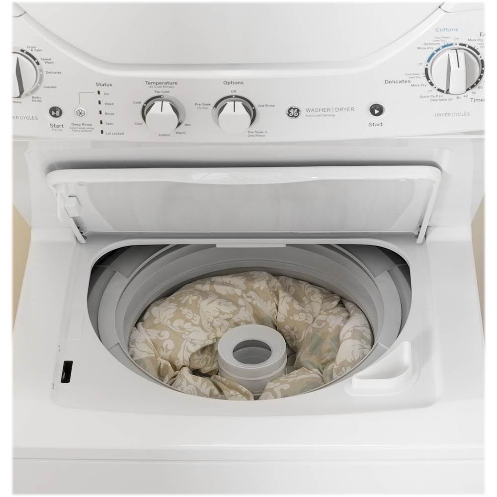 GE - 2.3 Cu. Ft. Top Load Washer and 4.4 Cu. Ft. Gas Dryer Laundry Center - White on white_12